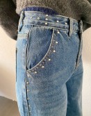 Studs Washed Jeans  #241264